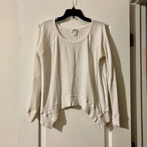 Cream Waffle Print Long Sleeve